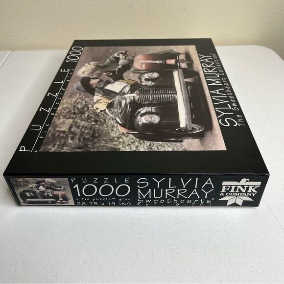 Sylvia Murray The Sweetheart Collection Puzzle Boy Girl Car Scooter Kiss 1000 Pc - Picture 5 of 7